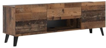 Calicosy Meuble TV 2 Portes 1 Tiroir - Panneaux de Bois Composite Mélaminé - Style Discret et Simple - pour Salon - L140 cm x l34,5 cm x 46,5 cm