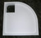 Generisch Universal Duschwannenträger Viertelkreis Styroporträger für Duschwanne superflach, Höhe 14 cm (100x100cm, Radius 55, Ablauf rechts) in Weiß