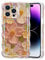 EYZUTAK Handyhülle für iPhone 14 Pro Max,Bunte Vintage Ölgemälde Blume Handyhülle Glitzer Hülle Lockiges Wellen Rahmenform Soft TPU Case Silikon Case Stoßfeste Schutzhülle Bumper Cover-Rosa