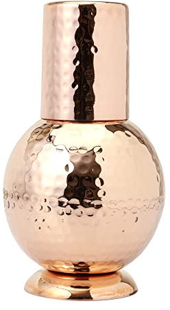 Caraffa laterale in puro rame per benefici per la salute dell'Ayurveda – Capacità 1000 ml