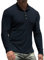 NITAGUT Men's Polo Shirts Long Sleeve Top Casual Slim Fit Golf Shirts Navy Blue, X-Large