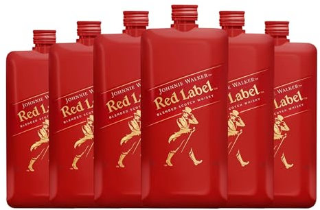 Whisky Blended John Walker Red Label petaca plástico Botellín 20 cl (Caja de 6 Botellín de 20 cl)