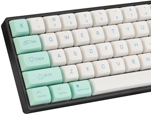 Guffercty kred XDA-Profil-Tastenkappen mit 137 Tasten, 75%, niedlich, PBT-Tastaturkappen für mechanische Tastatur, Grün (Ice Mint)