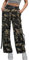 Nuofengkudu Damen Camouflage Hose Cargo Jogginghose Straight Tarnhosen Gummibund 4 Taschen Lockere Trainingshose Combat Freizeithose Sporthosen Bequeme Schlupfhose Teenager Streetwear Grün M