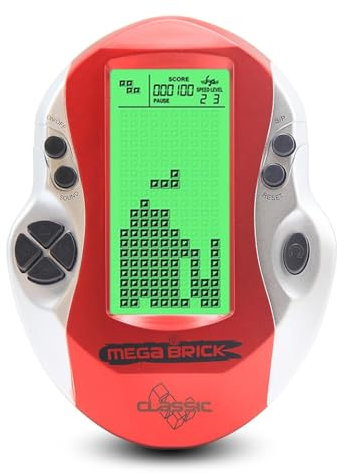 TAQY Console di gioco Block Retroilluminazione verde regolabile 26 giochi di mattoni Gioco elettronico per bambini Retrò Macchina dagioco portatile Giocattoli Regali per bambini/festival (Red)