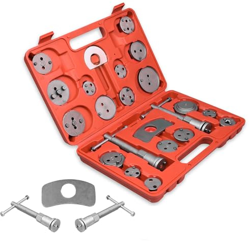FIVMEN 22 TLG Bremskolbenrücksteller Bremsenrücksteller Auto Universal Bremskolben Rückstellwerkzeug Kolbenrücksteller Bremse KFZ Werkzeug inkl. Koffer