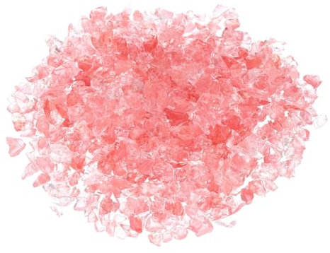 QUARKZMAN 0,66 Livre Roche de Verre pour Feu, 6-9mm Roche de Verre Réfléchissante à Lustre Élevé pour Cheminée Table de Foyer Décoration de Maison Jardin, Remplissage de Vase, Rose