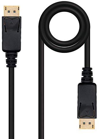 Brightium Cable DisplayPort 1.0 m DP/M-DP/M negro, alta velocidad, video 4K, audio digital, ideal para conectar monitores y proyectores.
