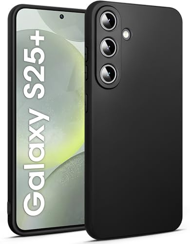 BENNALD Hülle für Samsung Galaxy S25 Plus, Extrem Dünn Handyhülle Weiche TPU Stoßfest Kratzfest Schutzhülle Case, Matt Schwarz