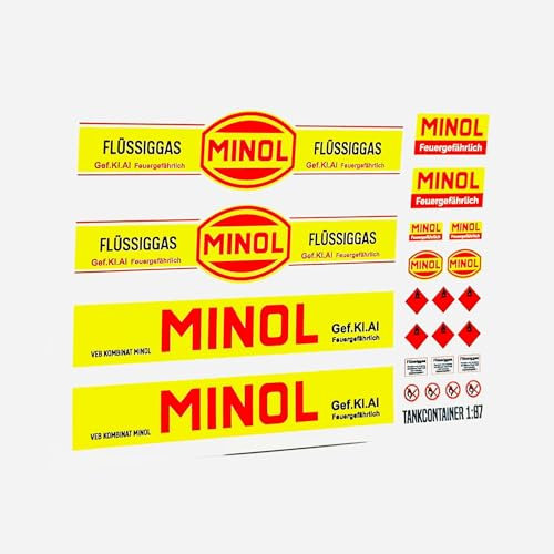 Waterslide Decal Tankcontainer Minol DDR Scale 1:87 LKW/Zug Modellbahn Eisenbahn Überseecontainer Container Tanker