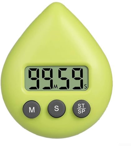 Minuteur de douche numérique avec design étanche, taille compacte et fonctionnalités conviviales pour plus de commodité (jaune et vert)