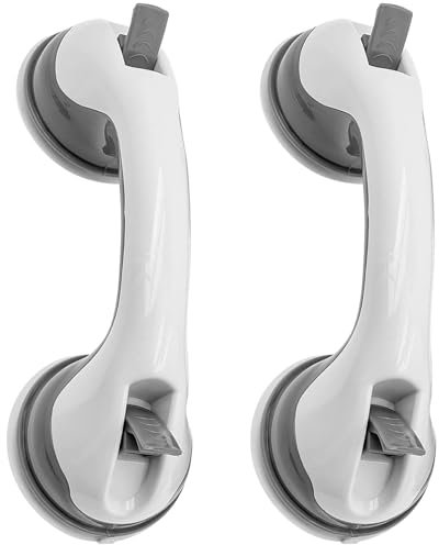 Binnan 2 Pezzi 30 CM Maniglia Doccia Ventosa, Maniglie Ventosa Da Bagno, Doccia Anziani Maniglia Ventosa, Rimovibile Maniglioni Bagno, Adatto per Bagno con Scala