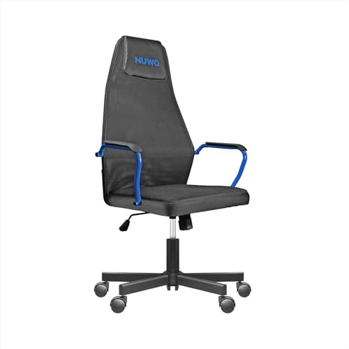 Nuwo Grid Gaming-Stuhl, drehbar, höhenverstellbar, ergonomischer Schreibtisch- und Bürostuhl, atmungsaktiver Sitz und Rückenlehne, Tragkraft 110 kg, Blau