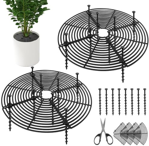 Grille Protection Plante 2pcs Protection Plante Chat 19cm Pot de Fleurs Grille Environnement Protections Plantes Interieur Chat Non Toxique pour Protéger Les Enfants et Les Animaux Domestiques
