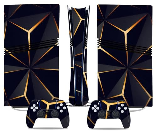 Anti Rayures pour PS5 Pro Skin Disc Edition & pour PS5 Pro Skin Digital Edition Console Et Contrôleur Vinyl Cover Skins Wraps Scratch Resistant Compatible 90943 sans Mousse(Disc Version)