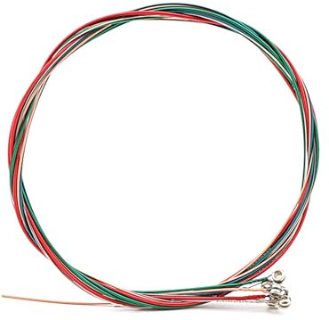 Fazvncv Juego de 6 cuerdas de repuesto para guitarra acústica, de alambre de acero, 11-52 cuerdas para principiantes