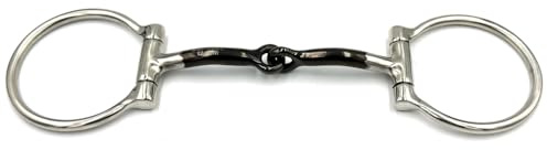 Equine Smile ES0258 JW Mors Western avec anneau en D simple cassé avec fer à sucrer en acier inoxydable Épaisseur 10 mm (14,5 cm)