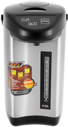 Bollitore elettrico e riscaldatore, 750 W, in acciaio inox, riscaldamento rapido, 3 metodi di uscita, protezione dal surriscaldamento, moderno termo-pot nero, per cucina, ufficio, hotel, 20 x 38 cm