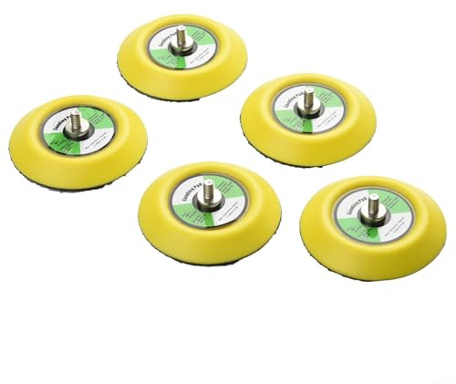 Tidgel 3 (75mm) Hooks And Loop Sanding Backing Pad With M6 Thread, Angle Grinder Attachments For Air Sanders, 5-Pack, Rubber-Metal Construction, 12000 RPM(5pcs)
