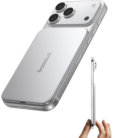 Baseus Picogo AM71 0,69 cm Ultra Slim 5000 mAh Magsafe Power Bank, certificazione CCC, caricabatterie magnetico portatile con cavo USB-C da 20 W, batteria esterna wireless per iPhone 17/16/15/14/13