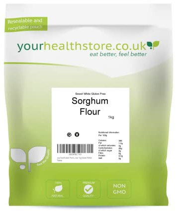 yourhealthstore Premium Whole Grain Gluten Free Sorghum Flour 1kg (Sweet White)