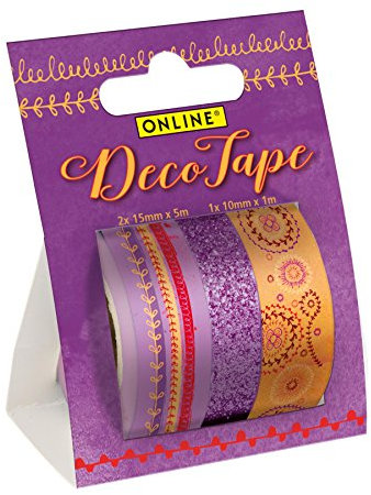 Online - Deco Tape Queen of Hearts, Glitter Effect, 3 verschiedene Motive