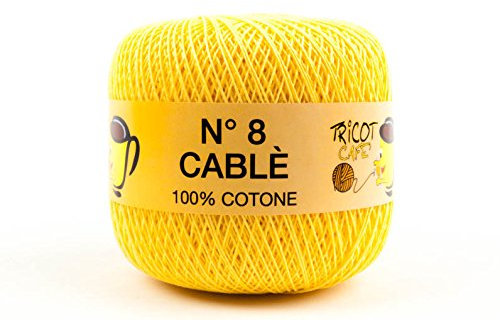 woolove Cablé 8: 50gr Filato 100% Cotone.Giallo 8677