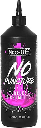 Muc Off No Puncture Hassle Tubeless Sealant Reifendichtmittel, 1 l - Hochwertiges Reifendichtmittel für Schlauchlose Fahrradreifen mit UV-Tracer-Farbstoff, Dichtet Risse und Löcher Bis Zu 6 mm ab