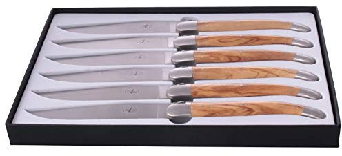 Forge de Laguiole 6er Set Steakmesser, Olivenholz, rostfrei
