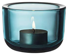 Iittala - Valkea - Teelichthalter/Windlicht - Glas - ozeanblau/blau - Höhe 6cm