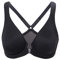 DELIMIRA Donna Reggiseno con Apertura Frontale Sostegno Totale Senza Imbottitura con Ferretto Racerback Nero 6D