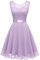 Berylove Women Short Floral Lace Bridesmaid Dress Vintage Cocktail Party Swing Dress BLP7005BLavenderS