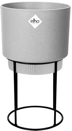 elho B.for Studio Round 22 - Flower Pot Indoor - 100% Recycled Plastic - Ø 22.0 x H 38.2 cm - Grey/Living Concrete