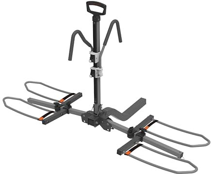 HYPERAX Volt 2 -E Porte-vélos à plateforme montée sur attelage de vélo pour voiture, VUS, camion, berline, porte-vélo électrique inclinable pour attelage de 5,1 cm, convient pour 2 vélos jusqu'à 31,8