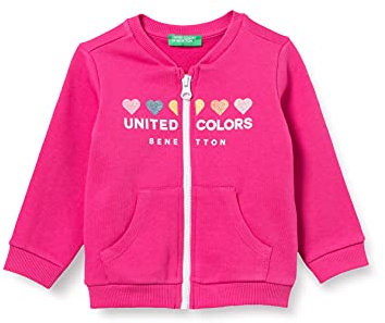 United Colors of Benetton (Z6ERJ) Giacca M/L 3J70C5920 Maglione Cardigan, Fucsia 3L5, 82 Bambina