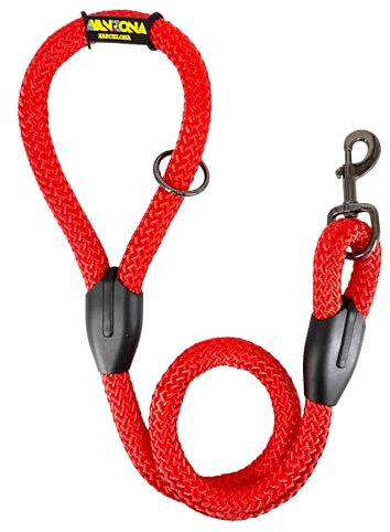 Laisse pour Chien, Corde épaisse en Nylon pour Chiens de Taille Moyenne et Grande. 100cm. Rouge