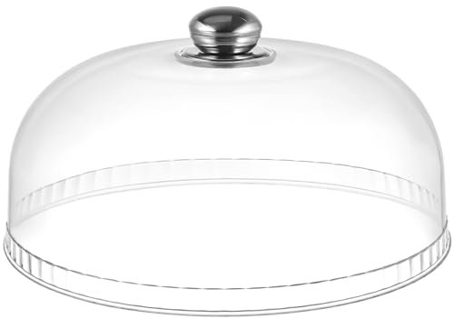 NUOBESTY Clear Cake Dome Cover – Round Food Cloche Lid for Cake, Dessert & Pastry Display – Transparent Cover for Serving and Protection, 25.5cm
