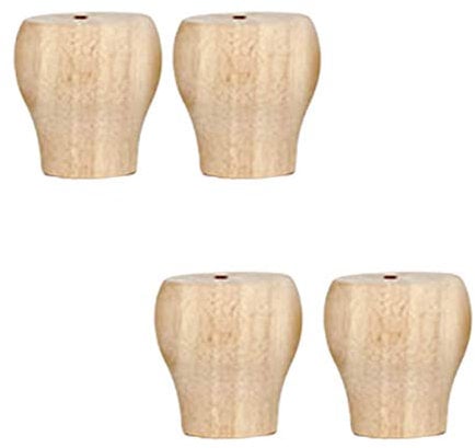 4 StüCk Holz MöBelfüßE,Eiche MöBelbeine,Runde Ersatz SchrankfüßE,Kaffeetisch Beine,Tischbeine,Tv-Schrank FüßE,Sofa Beine,FüR Bett,Couch,Ottomane,Unbemalt,Holzfarbe(4cm/1.6in)