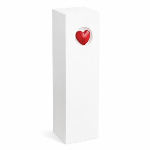 Wolkenstube Dekosäule weiß Heart, 40x20x20cm | Säule weiß, Podest, Blumenständer