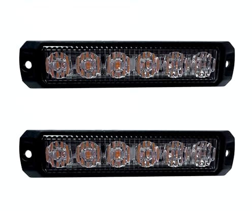 MelTruck® 2x LED Frontblitzer Heckblitzer Universal Straßenräumer für Traktoren Schlepper 12V 24V (Breite: 130 mm)
