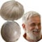 Echthaar Toupet für Männer, YANAHAIR Glattes Haar 0,04-0.06mm V-Loop PU Super Dünn Haut Haarsystem Yanaair Europäische Echthaarteile Toupet Echthaar Perücke Mann(10x8,grau/blonde)