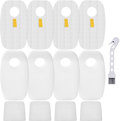 Filter Replacement for Shark Rocket DuoClean Vacuum Cleaner HV380 HV380C HV380W HV381 HV381C HV382 HV382BRN HV383 HV384Q UV380, Compared to Part XFFH380，4 Pack Foam & Felt and Post Filters