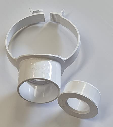 Floplast Soil Pipe White Strap Boss with 32mm - 1.25 Solvent Boss Adapter