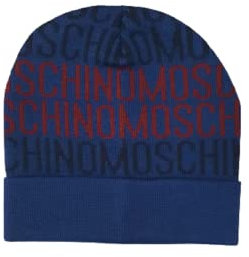 Moschino Herren Mütze M5640 Lettering Navy Blue, blau, One size