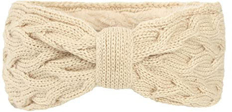 Yuemei Kopfband Herren Sommer Warme Winter-Stirnbänder für Frauen Zopfmuster Turban Ohrwärmer Stirnband Geschenke 1Pack (Beige, One Size)