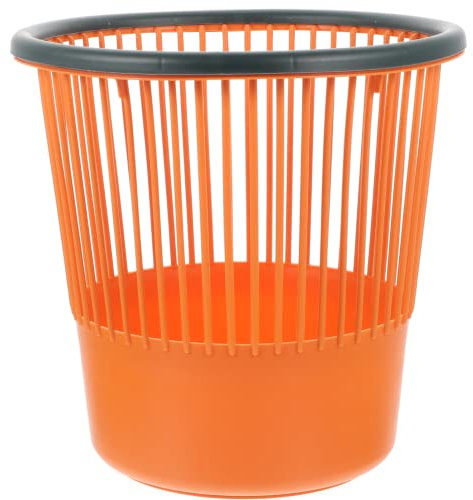 Zerodeko Decorative Litter Box Trash Can Wastebasket with Pressing Ring Modern Rubbish Bin Arbage Bucket Large Capacity Waste Paper Container for Home Office Bathroom Orange Ornament Container