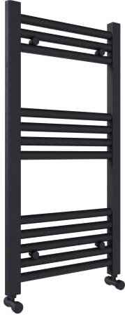 400x800mm Towel Warmer Flat, Wall Mounted Matte Anthracite Plated Steel Bathroom Towel Rail Radiator, Suitable for Central Heating, Electric and Dual Fuel