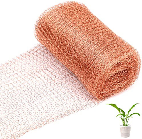 SONEER Kupferwolle, Schneidbares Kupfergeflecht für Schädlingsbekämpfung, Kupfernetz Mesh Rolle für Schnecken Maus Vögel Fledermaus Insekt Nager, Haus Garten (12.7cmx6m)