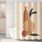 Duschvorhang W300cm x L180cm Karamellfarbe Duschrollo Anti-Schimmel, Duschvorhänge Wasserdicht, 3D Outdoor Vorhang Waschbar, Schnell Trocknend Polyester, Extra Lange Badezimmer gardinen mit 12 Haken