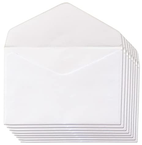 Briefumschläge aus weißem Papier, kleine Umschläge mit Klappe für Einladungen zum Geburtstag, zur Hochzeit oder zur Kommunion, Umschläge für Visitenkarten Maße 70 x 105 mm · m-office (50 Stück)
